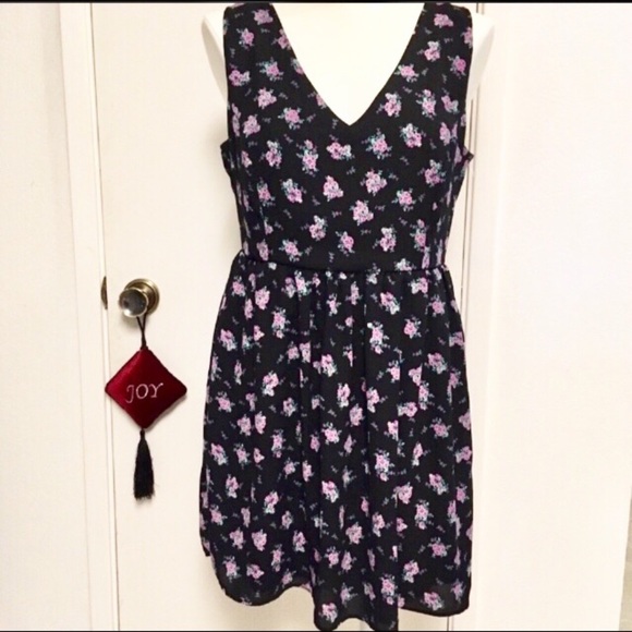 FOREVER 21 floral chiffon sleeveless dress size L - Picture 4 of 8
